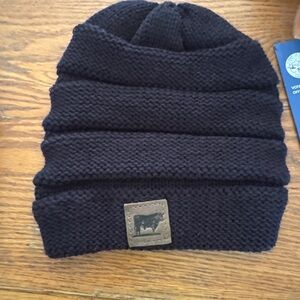 Black Knit Beanie with Patch